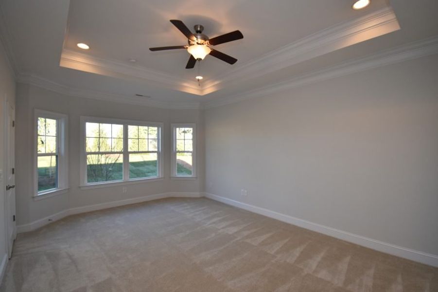 Representative unfurnished interior of a home built from the Cambridge by Keystone Homes NC in Weybridge, Burlington (Image 54).