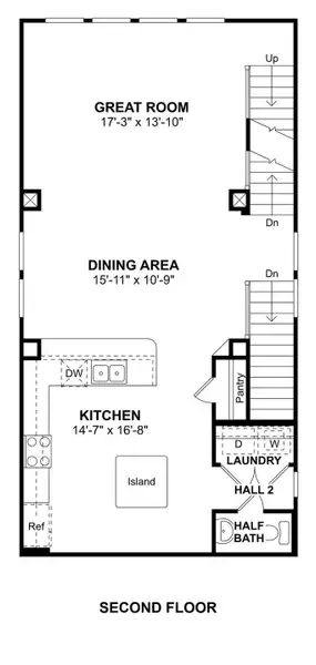 The Jefferson II floor plan by K. Hovnanian Homes. 2nd Floor shown. *Prices, plans, dimensions, features, specifications, materials, and availability of homes or communities are subject to change without notice or obligation.