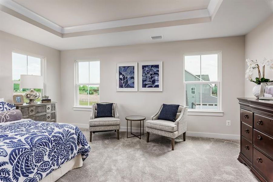 Representative furnished interior of a home built from the York by Ryan Homes in Highland Ridge, Willow Spring (Image 23).