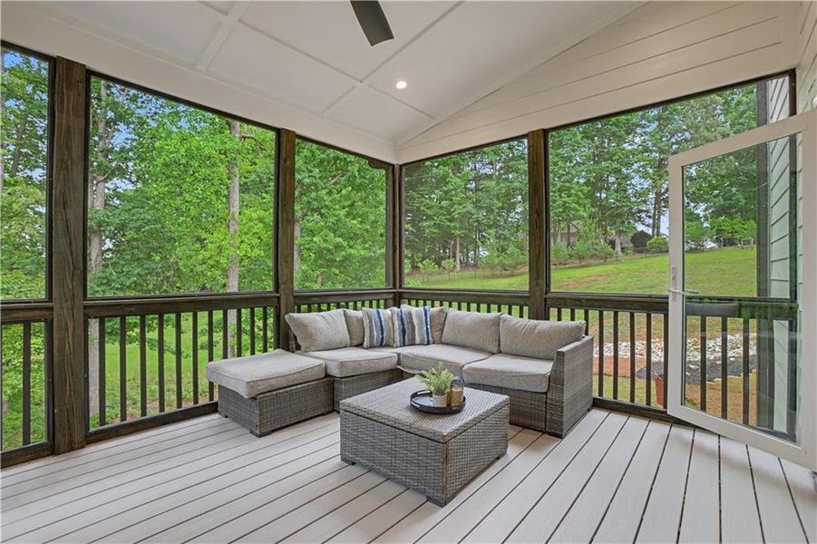 Exterior details and patio area of a home in , Hoschton (Image 23).