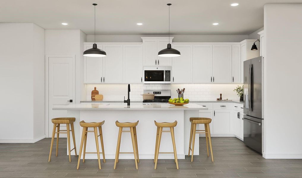 Gourmet island kitchen (*Artist rendering used for illustration purposes only.)