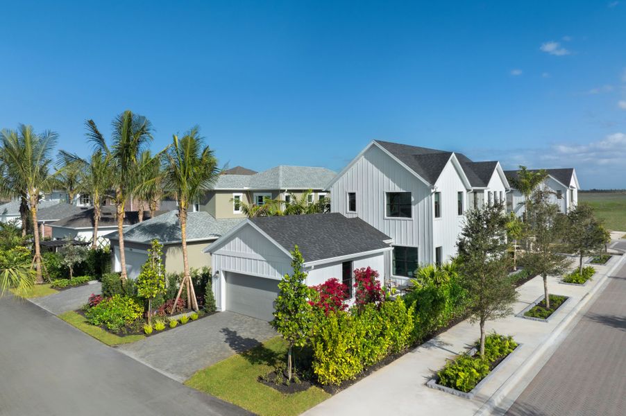 Representative exterior photo of a completed home built from the Marguerite by Mattamy Homes in Newfield, Palm City, FL (Image 17).