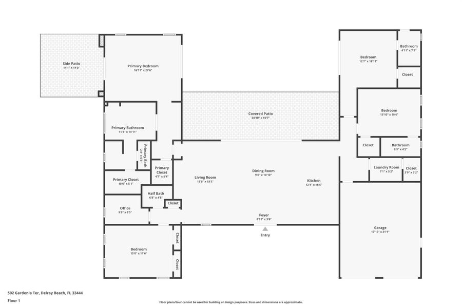 2D floor plan layout of this home in , Delray Beach, FL (Image 3).