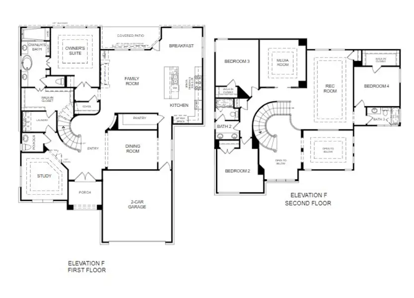 2D floor plan layout of this home in Milky Way at River Place, Austin, TX (Image 3).
