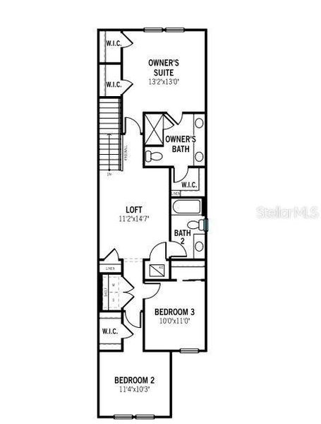 2D floor plan layout of this home in Bloomingdale Townes, Brandon, FL (Image 4).