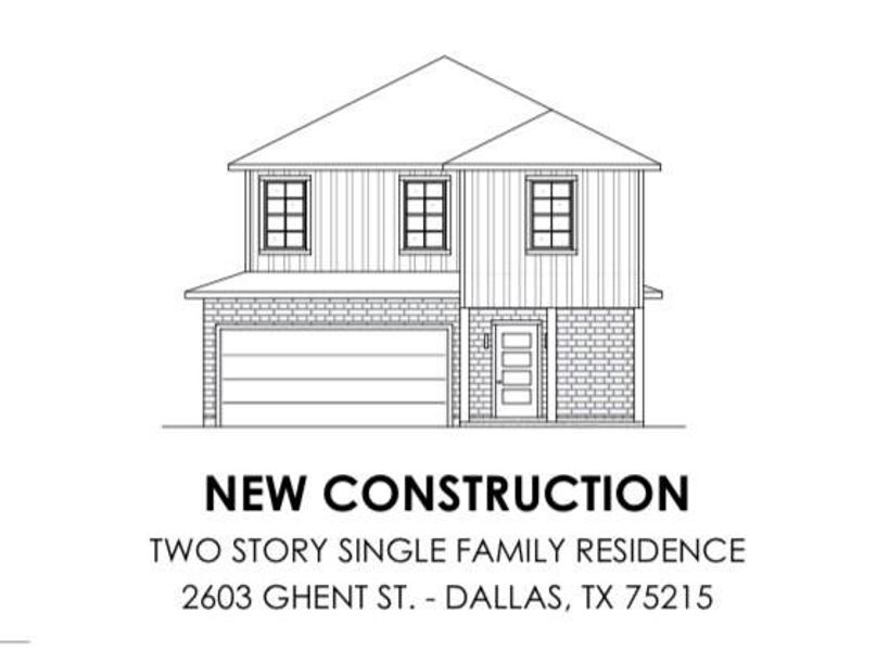 Front exterior of a new home in , Dallas, TX, highlighting curb appeal (Image 1).