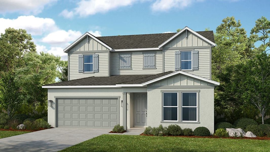 Representative exterior photo of a completed home built from the Rockport by Taylor Morrison in Sunbridge, Orlando, FL (Image 3). Representative exterior photo of a completed home built from the Rockport by Taylor Morrison in Sunbridge, Orlando, FL (Image 3).
