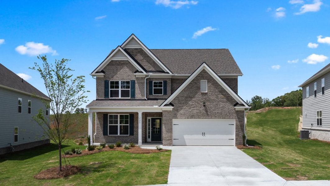 Representative exterior photo of a completed home built from the BELLVIEW by D.R. Horton in Butner Estates, South Fulton, GA (Image 1).