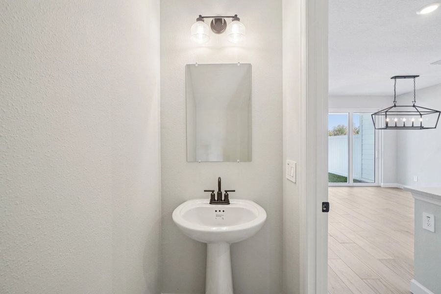 Convenient first-floor powder bathroom