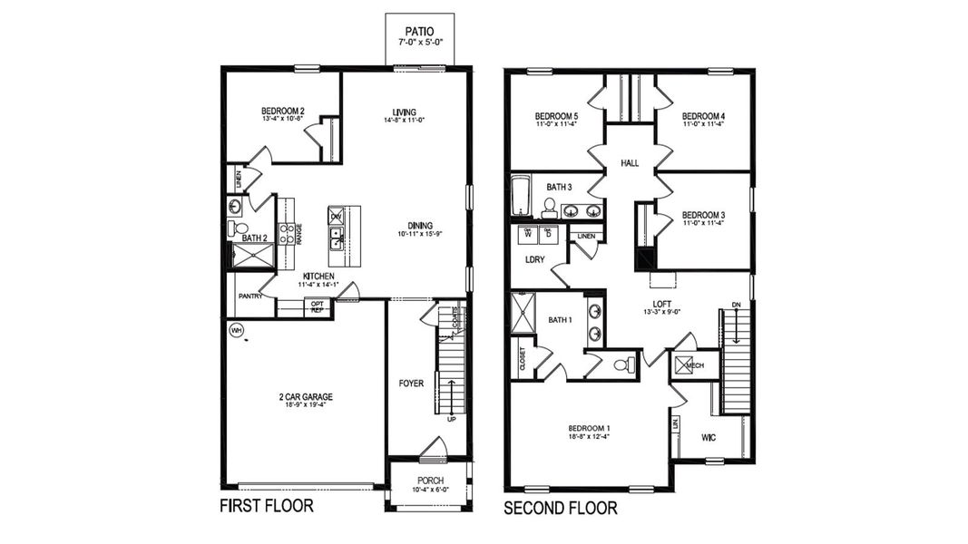 2D floor plan layout of this home in Summerlin at Hawthorne Ranch, Lakeland, FL (Image 3).