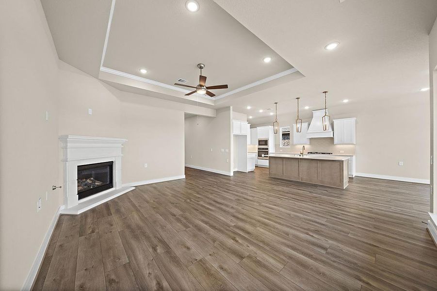 Representative unfurnished interior of a home built from the Daisy by Caldwell Homes in The Highlands, Porter (Image 35). Representative unfurnished interior of a home built from the Daisy by Caldwell Homes in The Highlands, Porter (Image 35).