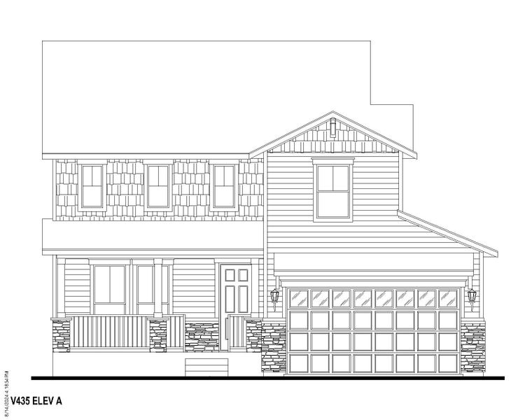 Plan V435 Elevation A w/ Stone