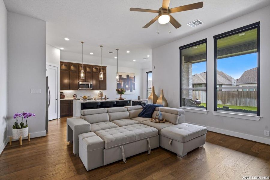 Furnished interior view inside a new home in Alsatian Oaks, Castroville (Image 14). Furnished interior view inside a new home in Alsatian Oaks, Castroville (Image 14).