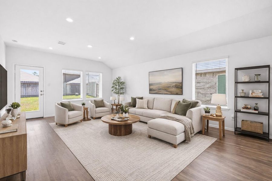 Virtually staged living room