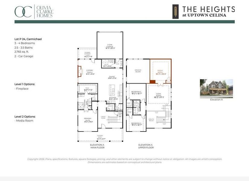2D floor plan layout of this home in The Heights at Uptown Celina, Celina, TX (Image 4). 2D floor plan layout of this home in The Heights at Uptown Celina, Celina, TX (Image 4).
