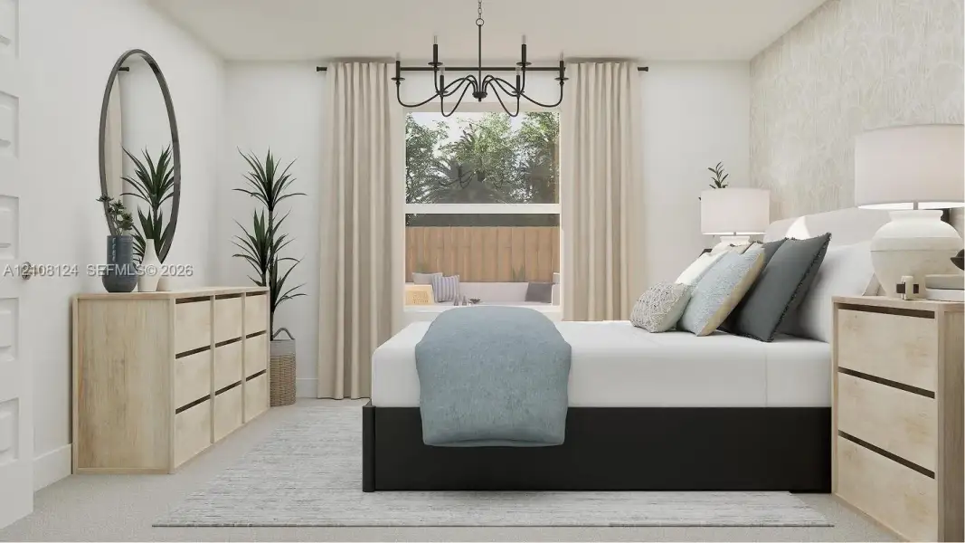 Furnished interior view inside a new home in , Miami (Image 12).