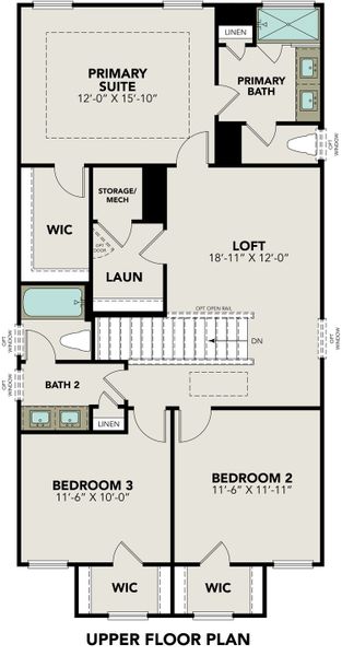 2D floor plan layout for the The Charlotte A by Davidson Homes LLC in Buffalo Way Villas, Houston, TX (Image 3).