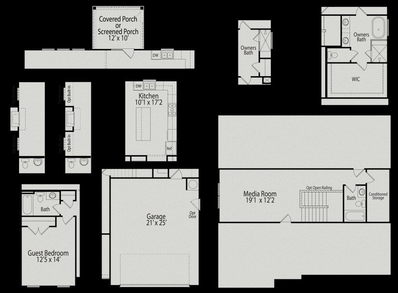 2D floor plan layout of this home in Addison West, Holly Springs, NC (Image 22). 2D floor plan layout of this home in Addison West, Holly Springs, NC (Image 22).