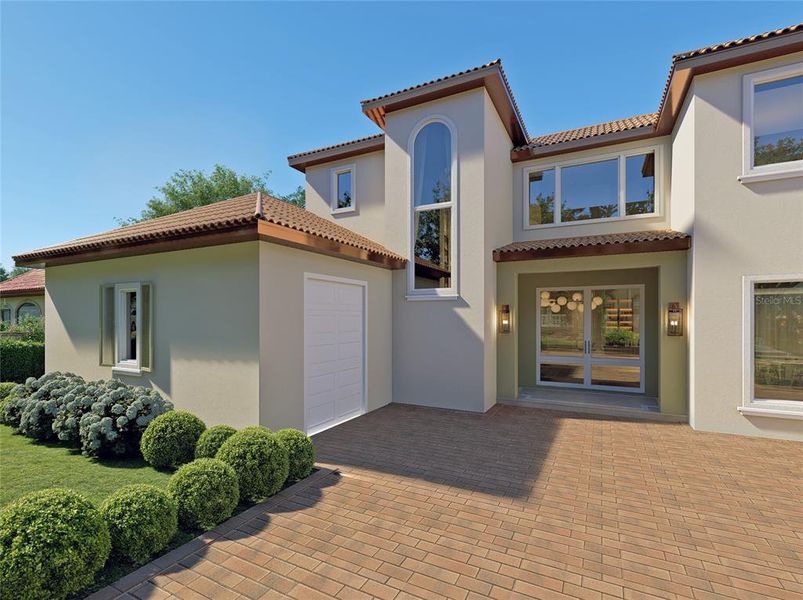 Front exterior of a new home in , Orlando, FL, highlighting curb appeal (Image 22).