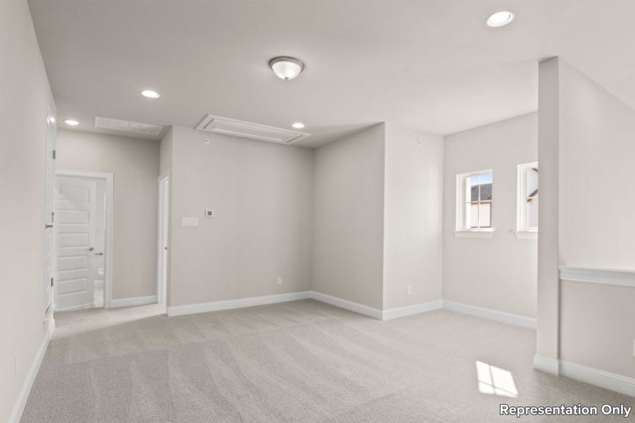 Representative unfurnished interior of a home built from the Cross Creek 2311 by Brohn Homes in Cross Creek, Cedar Park (Image 9).
