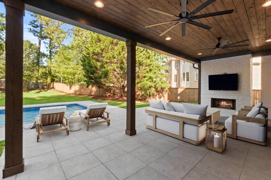 Exterior details and patio area of a home in , Marietta (Image 3). Exterior details and patio area of a home in , Marietta (Image 3).