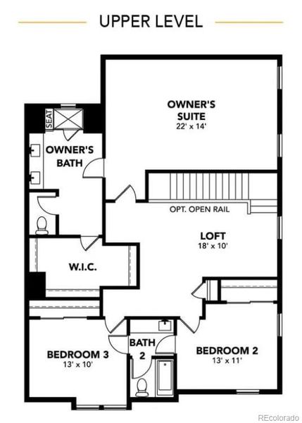 2D floor plan layout of this home in Windler Single Family Homes, Aurora, CO (Image 3).
