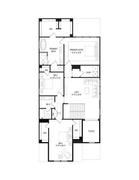 2D floor plan layout of this home in Legacy Downs, Canton, GA (Image 3).