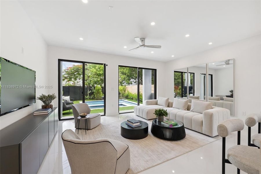 Furnished interior view inside a new home in , Miami (Image 10).