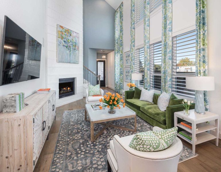Representative furnished interior of a home built from the Derby Plan by Highland Homes in Bridgeland Central: The Cottages, Cypress (Image 11).