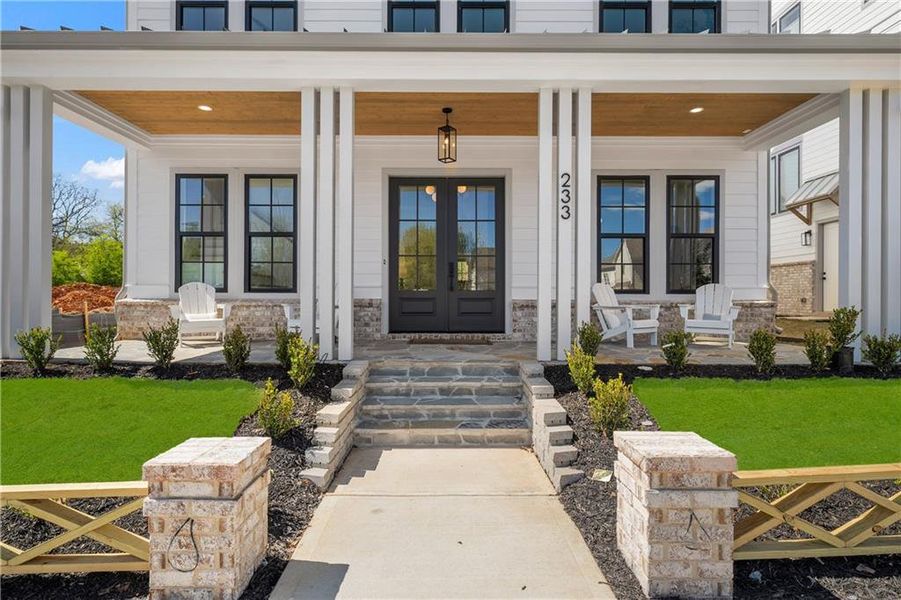 Exterior details and patio area of a home in Echo at Crabapple, Milton (Image 28).