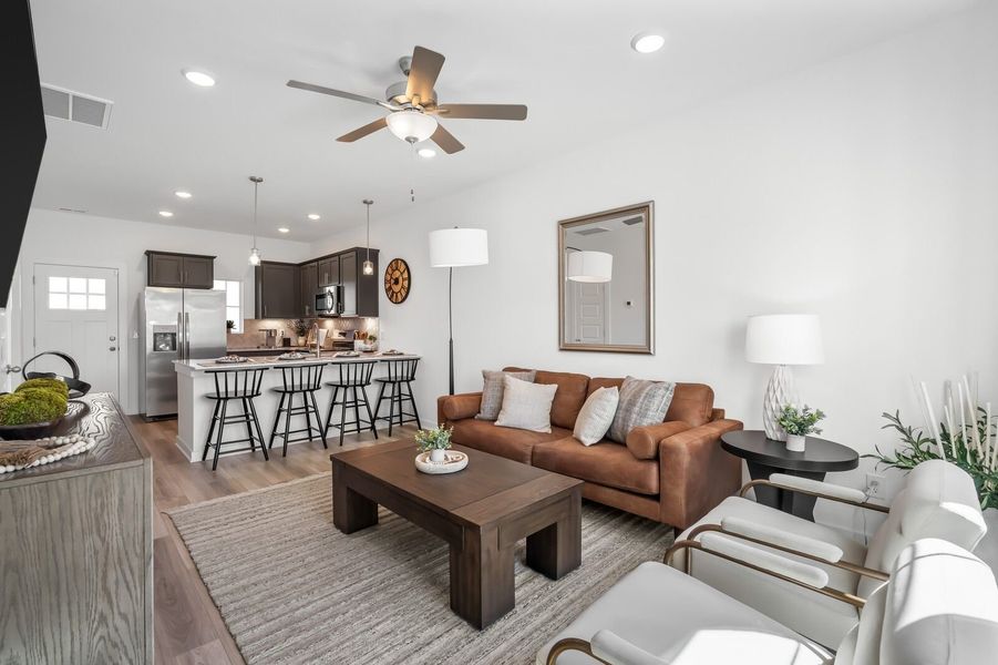 Furnished interior view inside a new home in The Towns at Red River, Gallatin (Image 8).