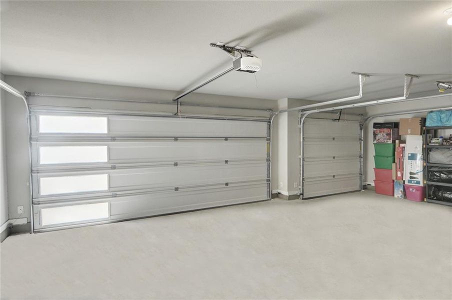 INTERIOR OF THE THREE CAR GARAGE