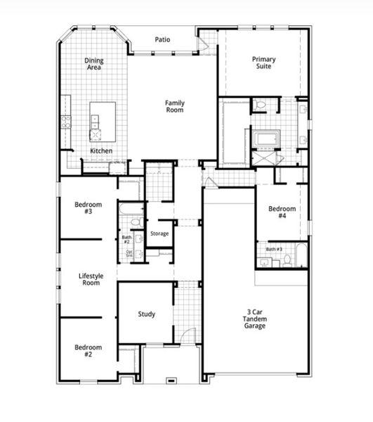2D floor plan layout for the Fleetwood by Highland Homes in The George, Richmond, TX (Image 5).