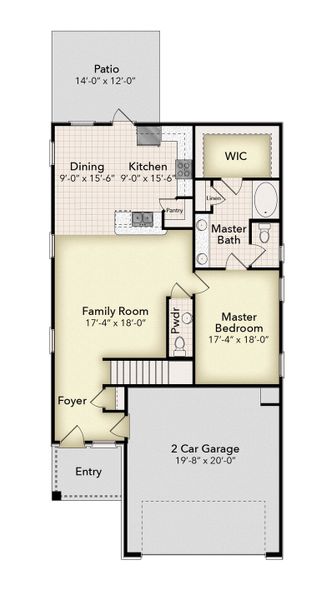 2D floor plan layout for the 2025 by Adams Homes in Pine Top, Cantonment, FL (Image 3).