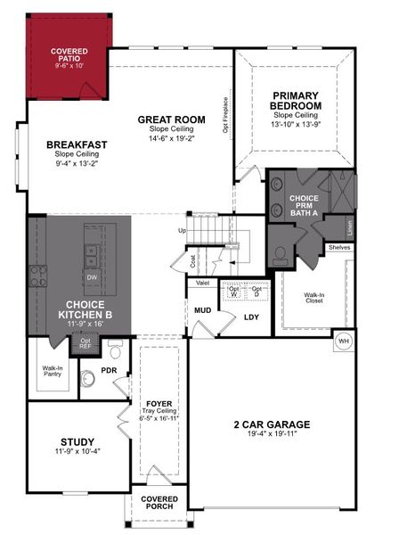 2D floor plan layout of this home in Sorella, Tomball, TX (Image 2).