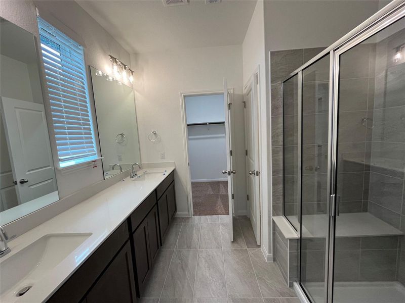 Masterbath walk-in shower and double vanity Masterbath walk-in shower and double vanity