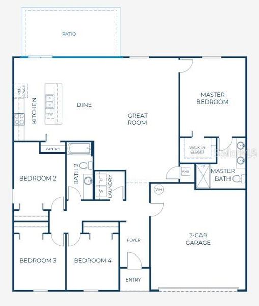 2D floor plan layout of this home in Royal Highlands, Brooksville, FL (Image 4).