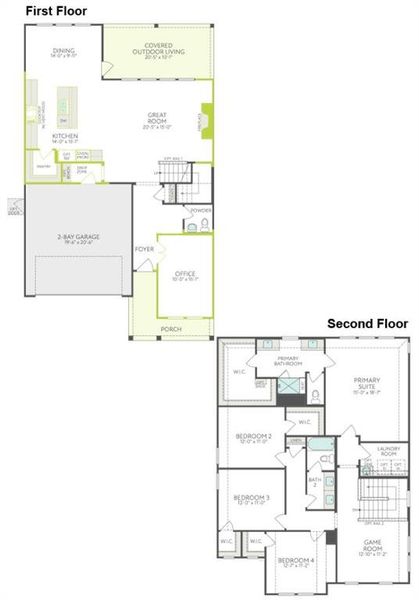 2D floor plan layout of this home in Cottage Collection at Harvest, Argyle, TX (Image 2). 2D floor plan layout of this home in Cottage Collection at Harvest, Argyle, TX (Image 2).