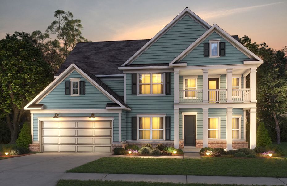 Representative exterior photo of a completed home built from the Vanderbilt by Pulte Homes in Waterside at Pine Island, Columbia, SC (Image 19). Representative exterior photo of a completed home built from the Vanderbilt by Pulte Homes in Waterside at Pine Island, Columbia, SC (Image 19).