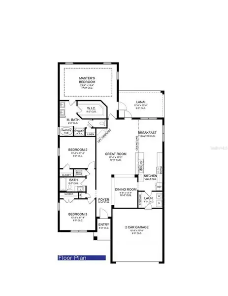 2D floor plan layout of this home in West Oak, Ocala, FL (Image 3).