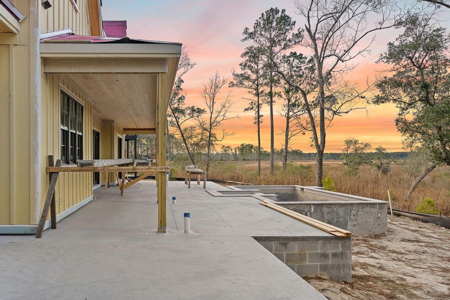 Exterior details and patio area of a home in , Ravenel (Image 7).