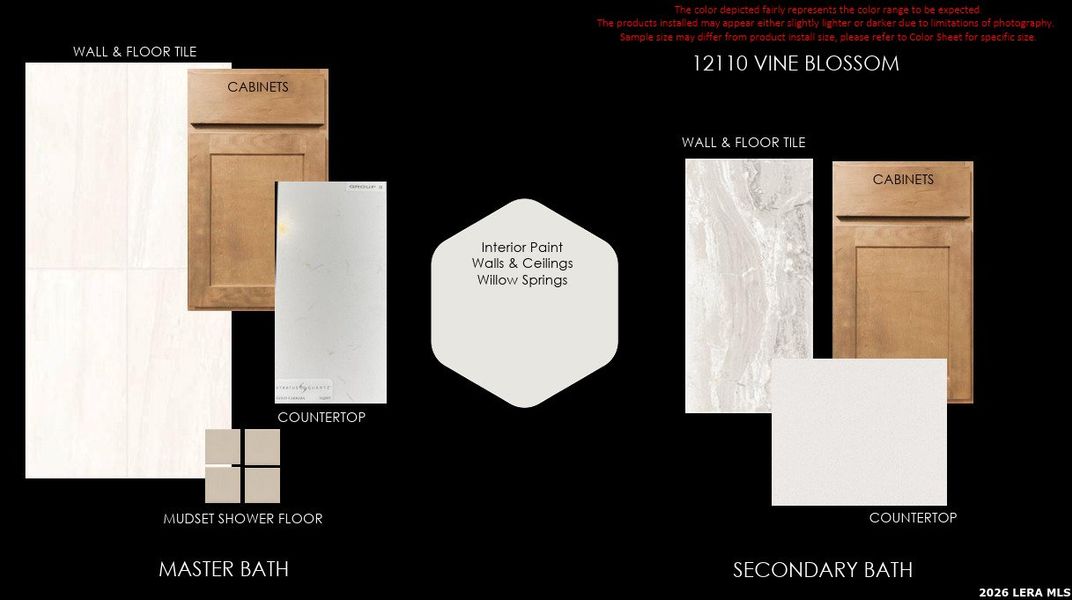 Sample of building materials used in homes in The Crossvine, Schertz (Image 3).