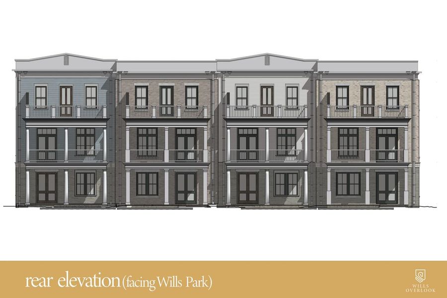 Architectural rendering of home exteriors planned for Wills Overlook in Alpharetta, GA (Image 4).