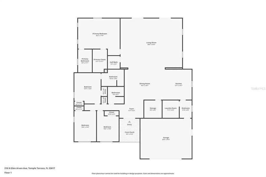 2D floor plan layout of this home in , Temple Terrace, FL (Image 5). 2D floor plan layout of this home in , Temple Terrace, FL (Image 5).