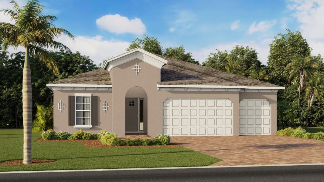 Representative exterior photo of a completed home built from the Wheaton by D.R. Horton in Coral Bay - Express & Tradition, North Fort Myers, FL (Image 2). Representative exterior photo of a completed home built from the Wheaton by D.R. Horton in Coral Bay - Express & Tradition, North Fort Myers, FL (Image 2).