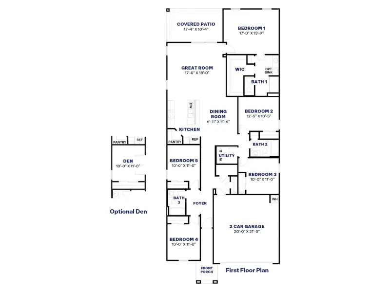 2D floor plan layout of this home in Remington, Buckeye, AZ (Image 4).