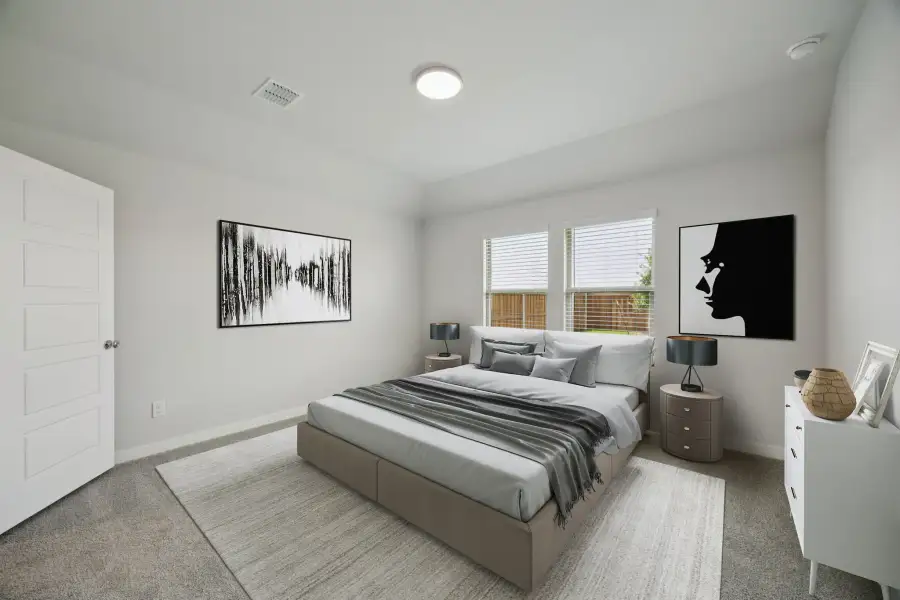 Primary Suite in the Hadley home plan by Trophy Signature Homes – REPRESENTATIVE PHOTO
