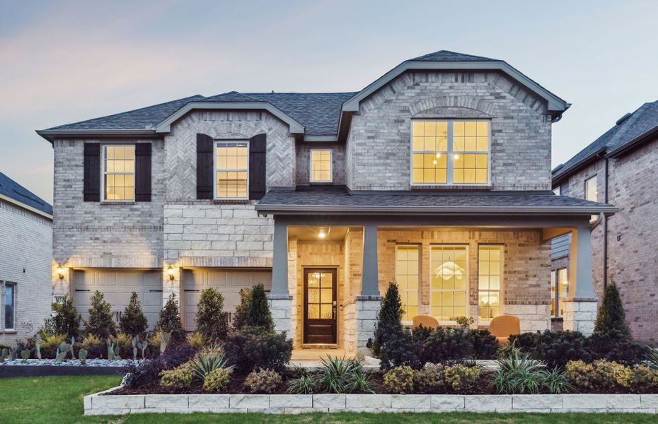 The Albany, a two-story home with 2-car garage and shutters