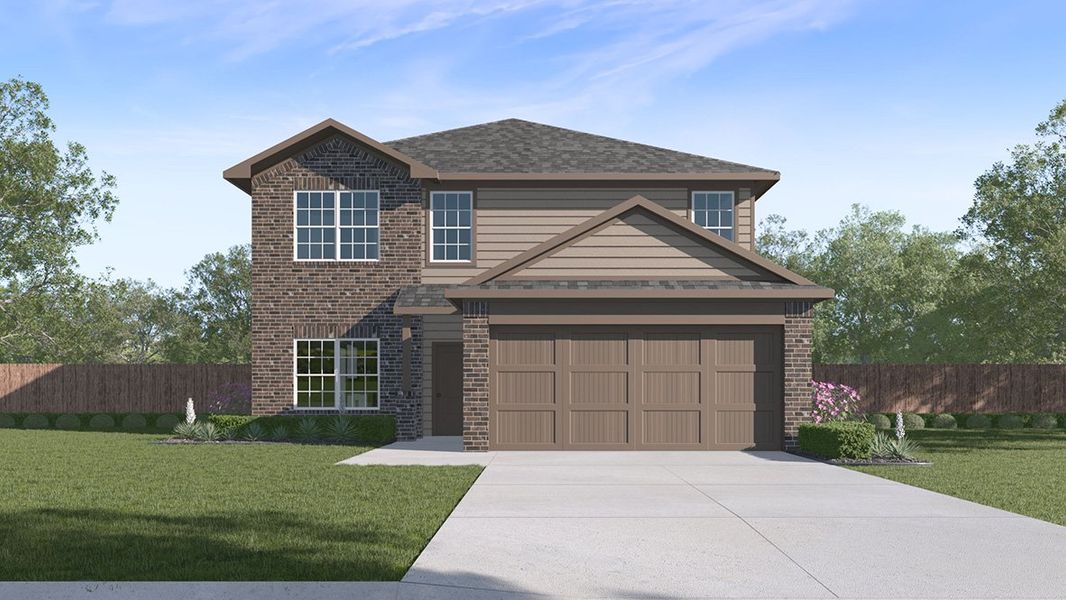 Representative exterior photo of a completed home built from the The Callum by D.R. Horton in Steele Creek, Cibolo, TX (Image 1).