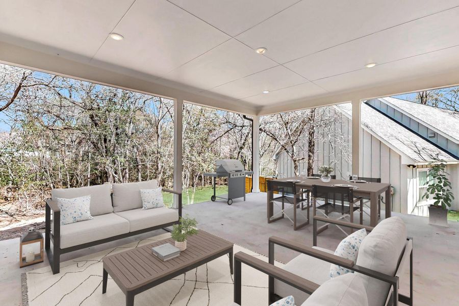 Exterior details and patio area of a home in , Bastrop (Image 3).